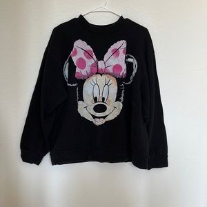 Zara Minnie Mouse Balloon Crew Neck